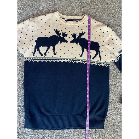 Weatherproof Vintage Men’s Sweater Moose Fair Isle Crewneck Size M - Picture 6 of 7